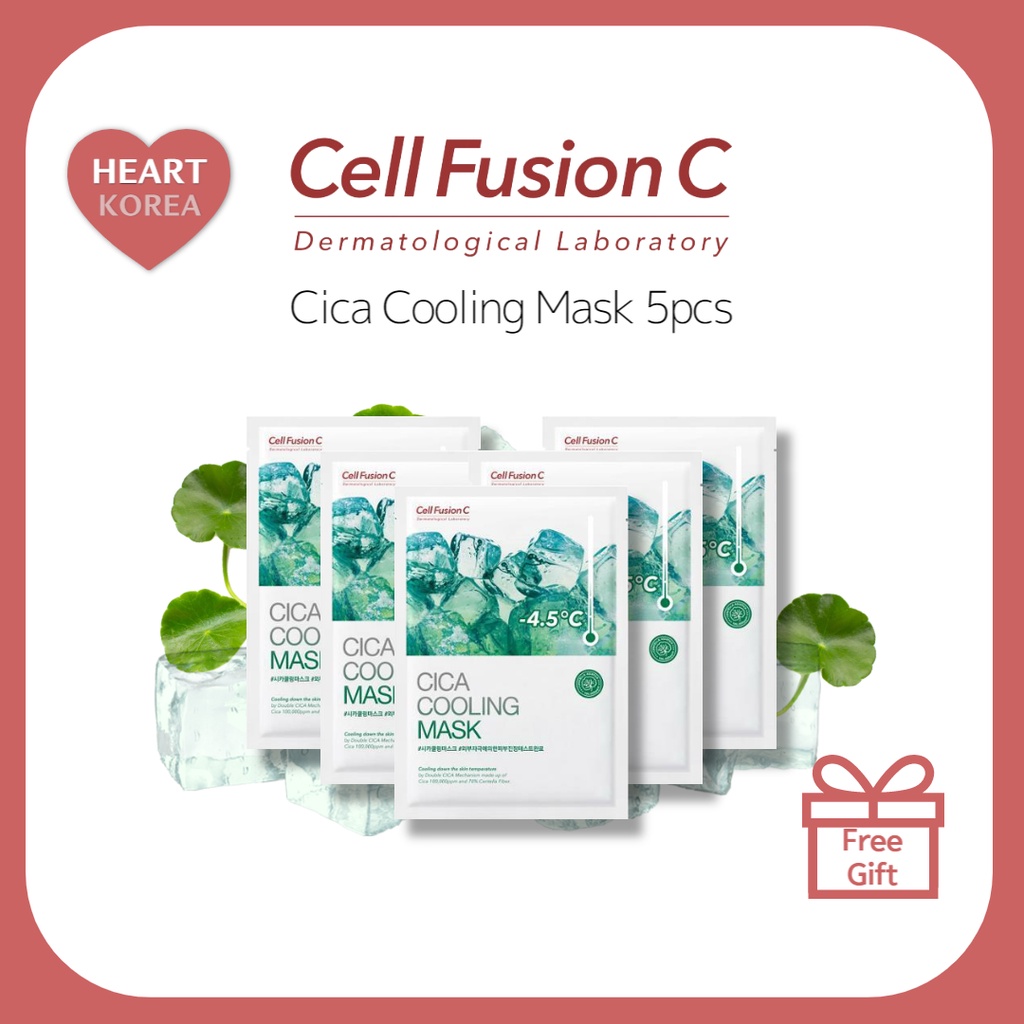 (5pcs) Cell Fusion C Cica Cooling Mask 5pcs (Korean Mask Pack) Shopee