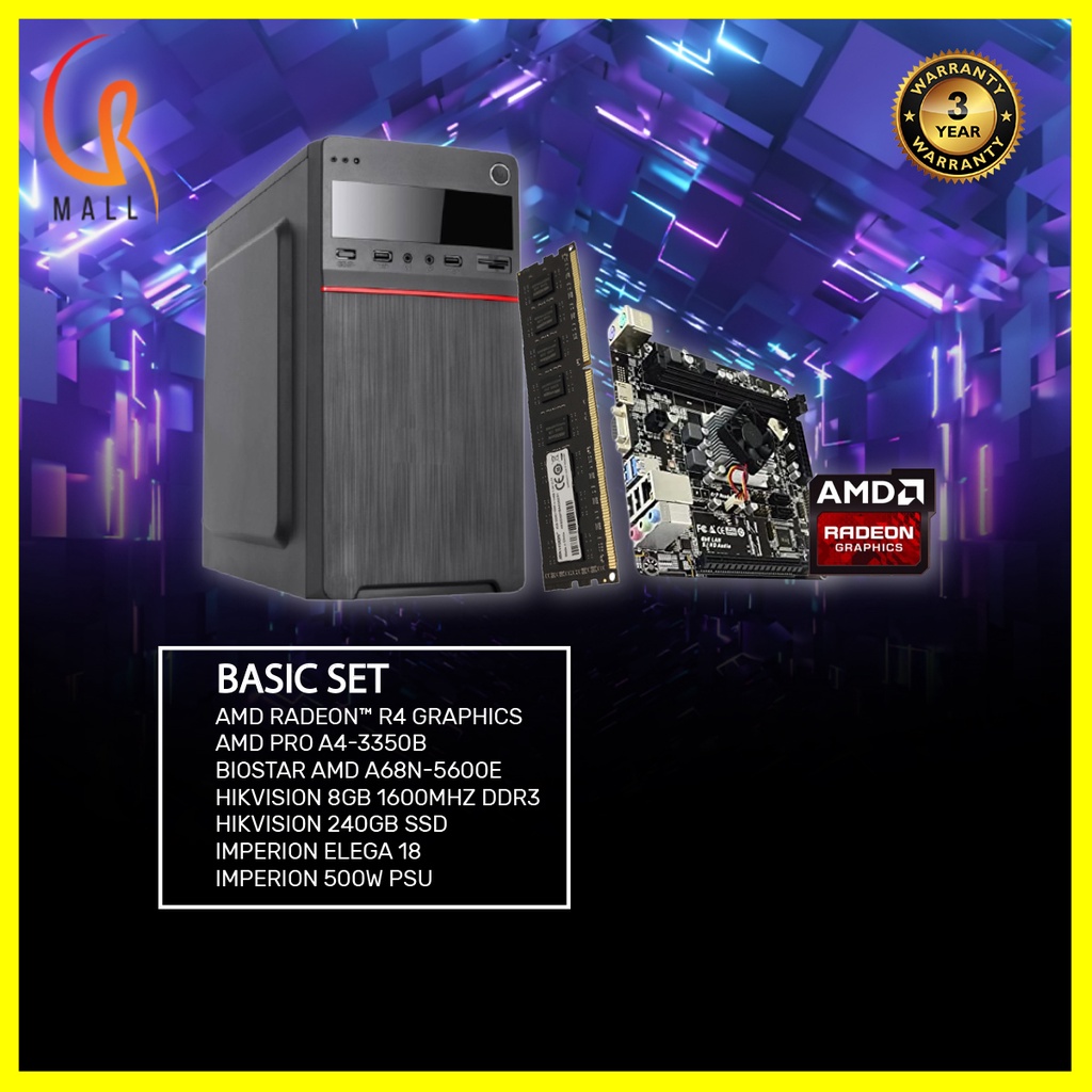 AMD RADEON™ R4 GRAPHICS BASIC PC GAMING SET | Shopee Malaysia