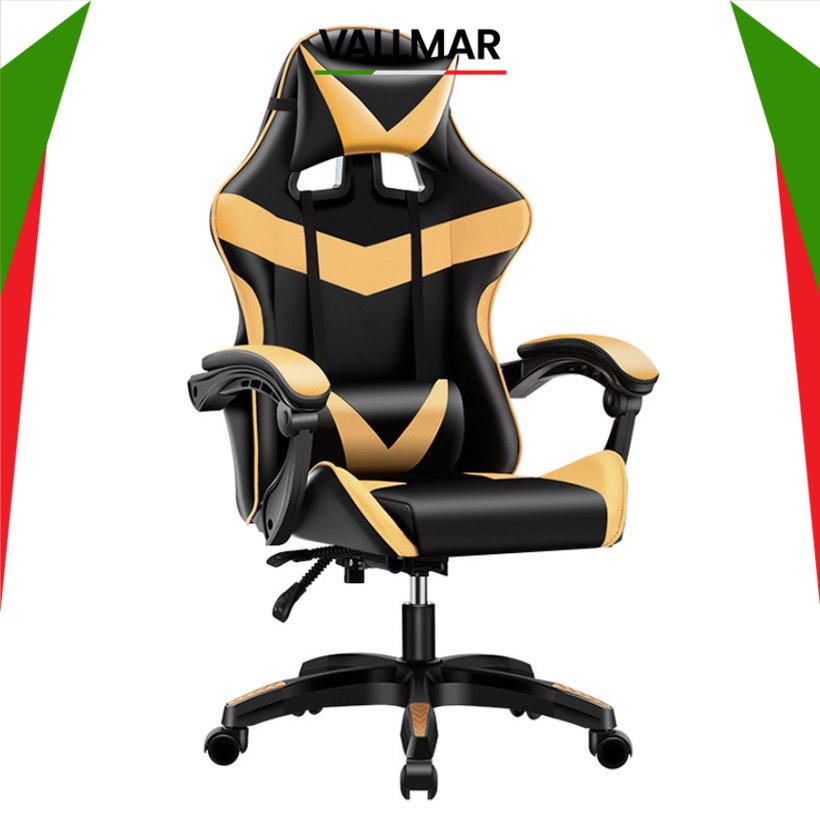 VALLMAR Gaming Chair Racing Chair with Ergonomic Backrest & Height ...