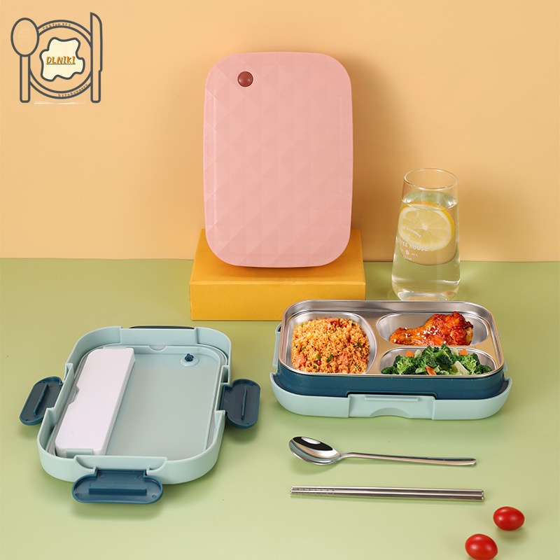 [DLNIKI] Colorful Shell Large Capacity 304 Stainless Steel Lunch Box ...