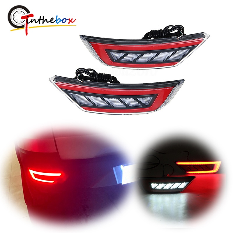 3D Optic LED Rear Bumper Reflector Tail Brake Lights Turn Signal Backup ...