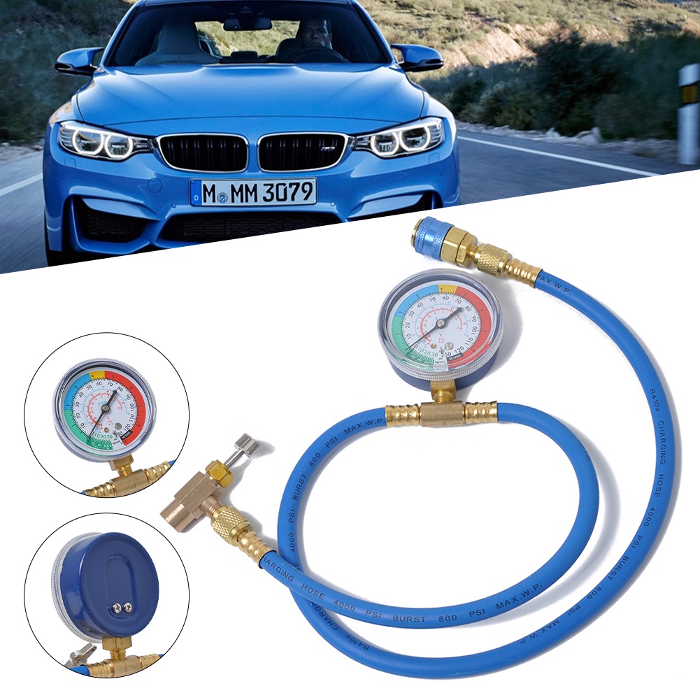 Car R134a Air Conditioning Refrigerant Recharge Hose Kit With Tap Valve