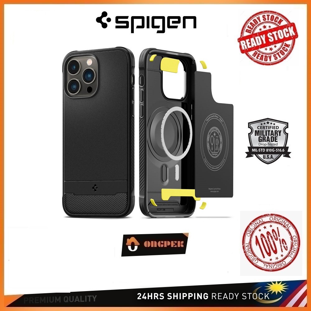 ORIGINAL SPIGEN Rugged Armor MagFit IPHONE 15 14 13 Pro Plus Max Phone