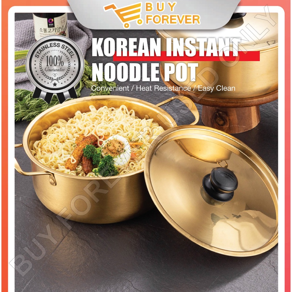 KOREAN RAMEN Pot Golden Aluminium Soup Pot With Noodles Milk Egg Soup ...