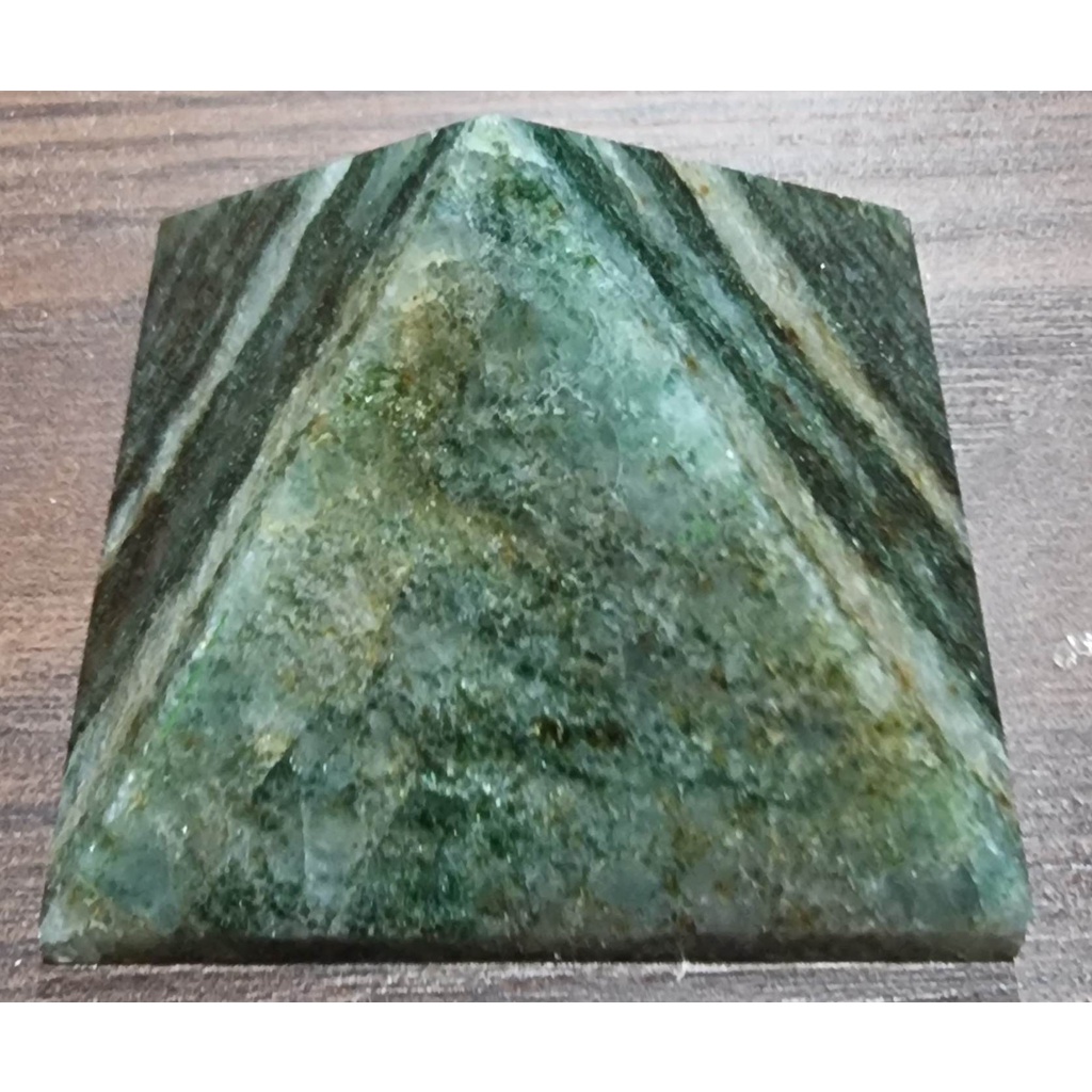 Energized Green Jade Pyramid Reiki Healing Crystal Pyramid Chakra