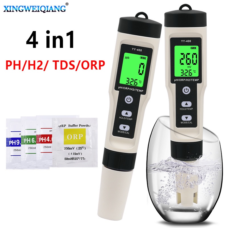 4 in 1 PH/ORP/H2/TDS Meter Digital Water Quality Tester and Hydrogen ...