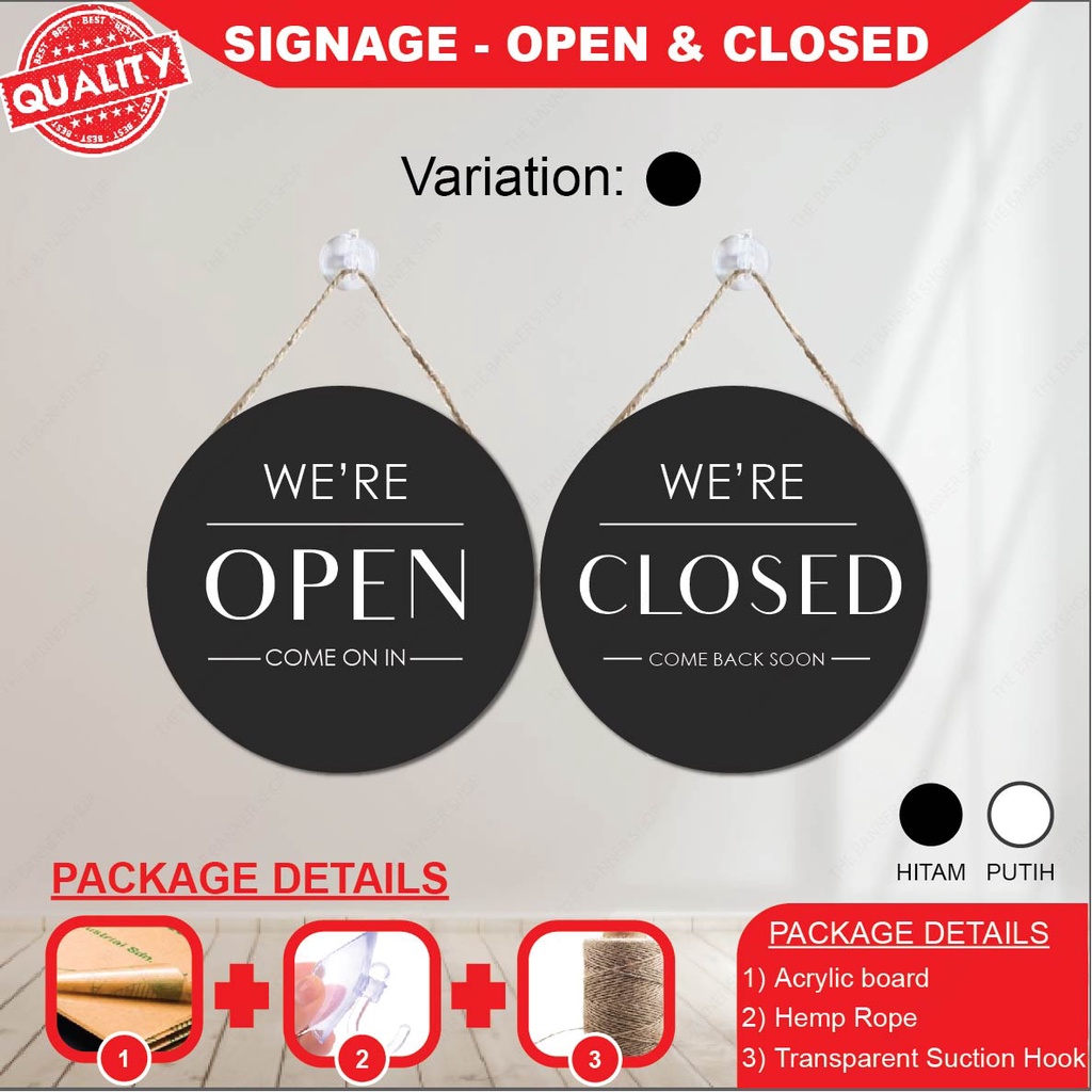 Open Close Acrylic Sign High Quality Acrylic Signage 20CM X 20CM