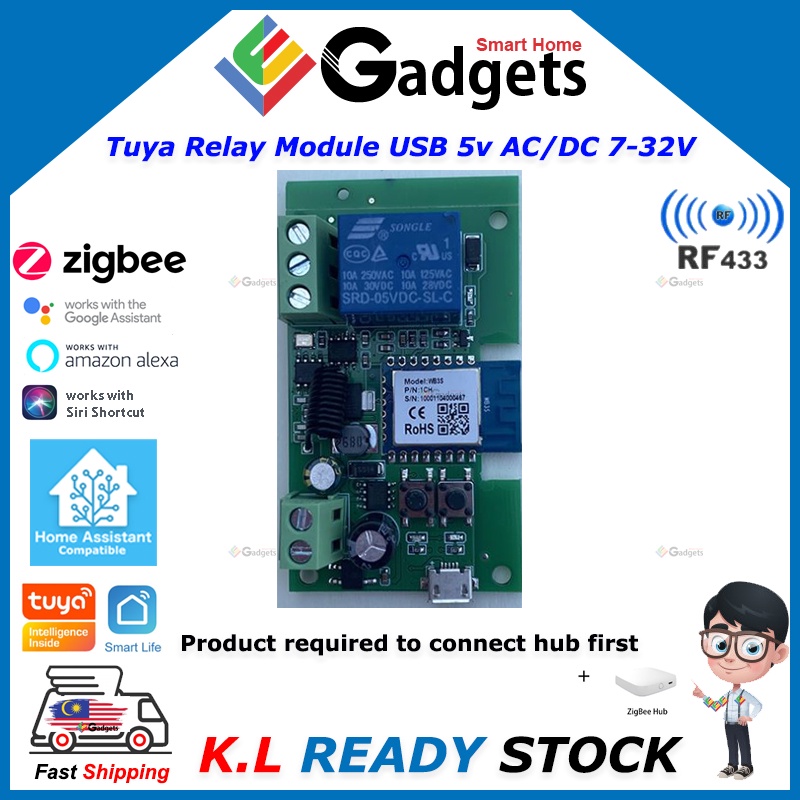 Tuya WiFi Zigbee RF Relay Wifi Switch Autogate Remote 1-4 CH USB 5V + AC DC 7-32V works with Google Home Assistant Alexa
