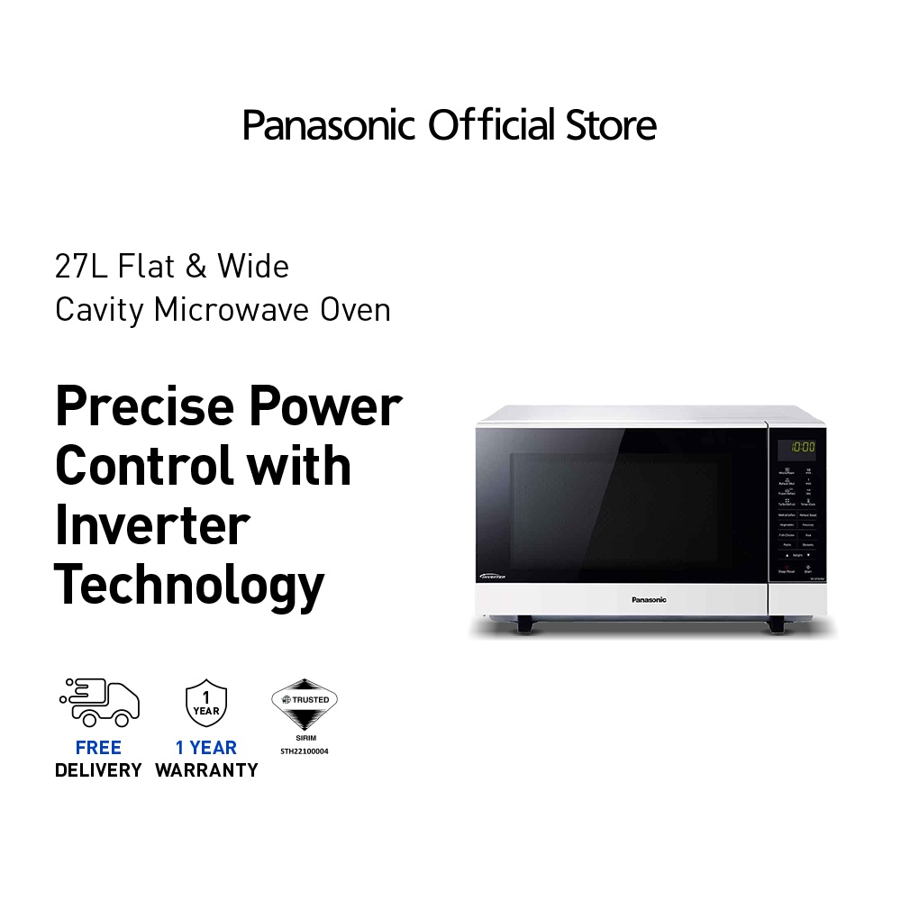 PANASONIC NNSF564W Solo Microwave Oven 27L Inverter NNSF564WMPQ Large Capacity Cooking Ketuhar
