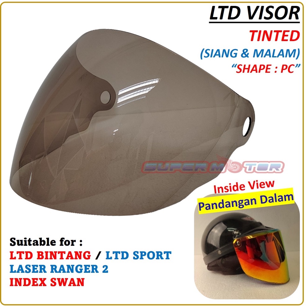 SIANG MALAM VSHAPED VISOR FOR HELMET INDEX SWAN LTD BOB HEATH GOLD