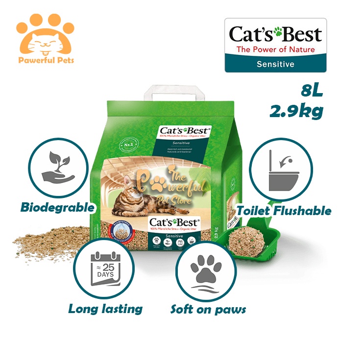 Cat's Best Sensitive Natural Fibre Wood Cat Litter Clumping