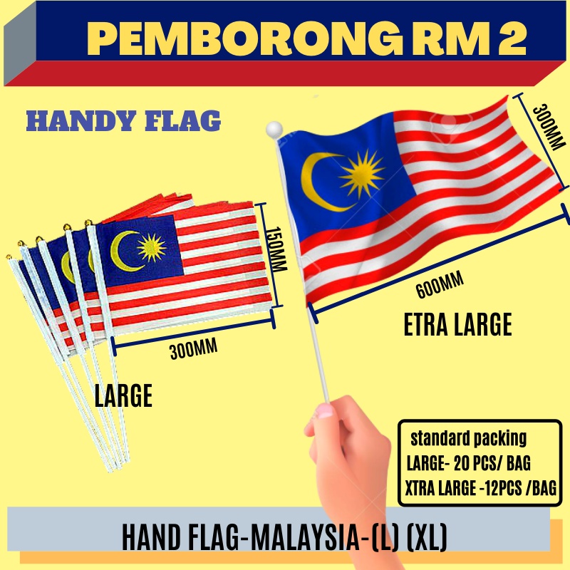 (RM2.20) Malaysia Hand Flag / Bendera Malaysia / Bendera Tangan