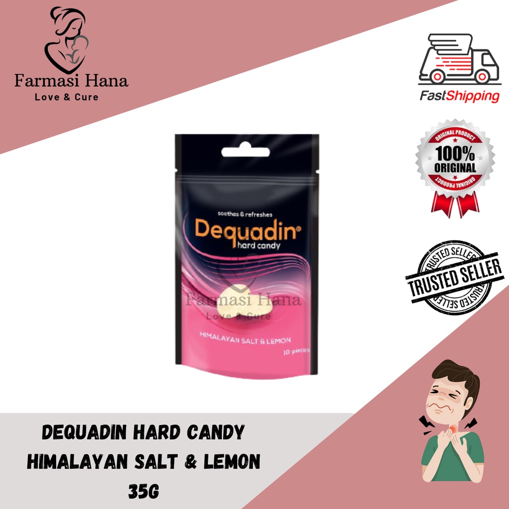 Dequadin Hard Candy Himalayan Salt & Lemon for Sore Throat (35g ...