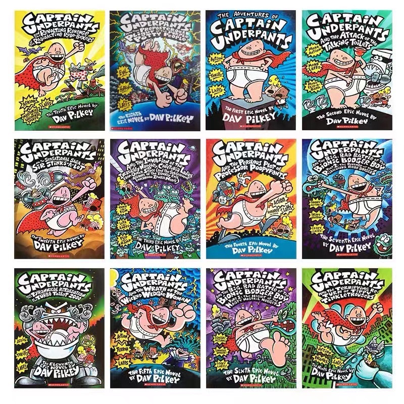 (12books) Captain Underpants Full Color Illustration Edition Shopee