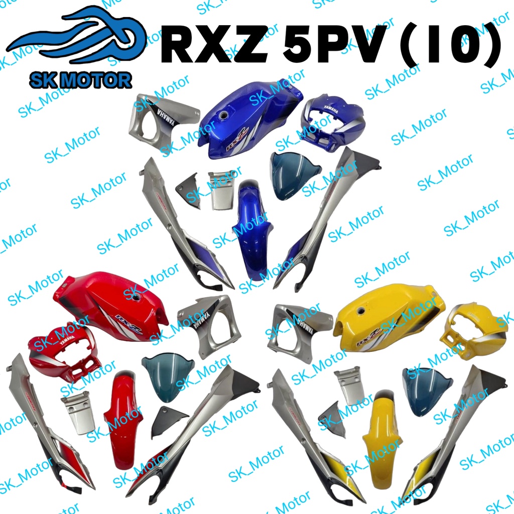 (Sticker Tanam) OEM Yamaha RXZ 5PV Catalyzer (10) Body Cover Set DPBMC ...
