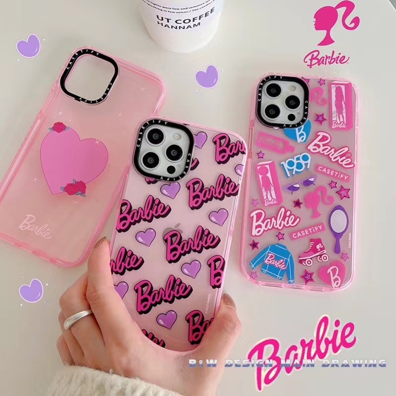 Translucent Pink Cute Barbie Letter Illustration CASETiFY Phone