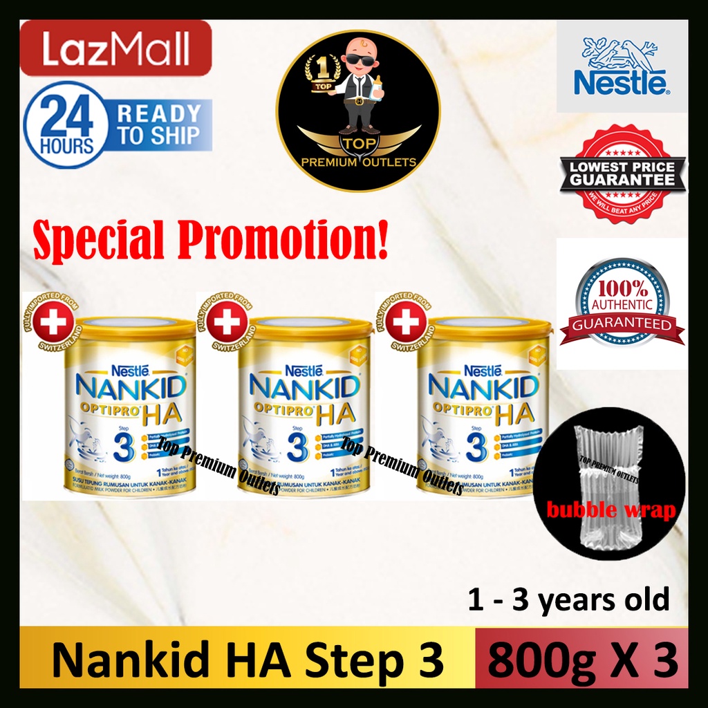 Nestle Nankid Optipro HA Step 3 Hypoallergenic (800g X 3) Exp 10/2025