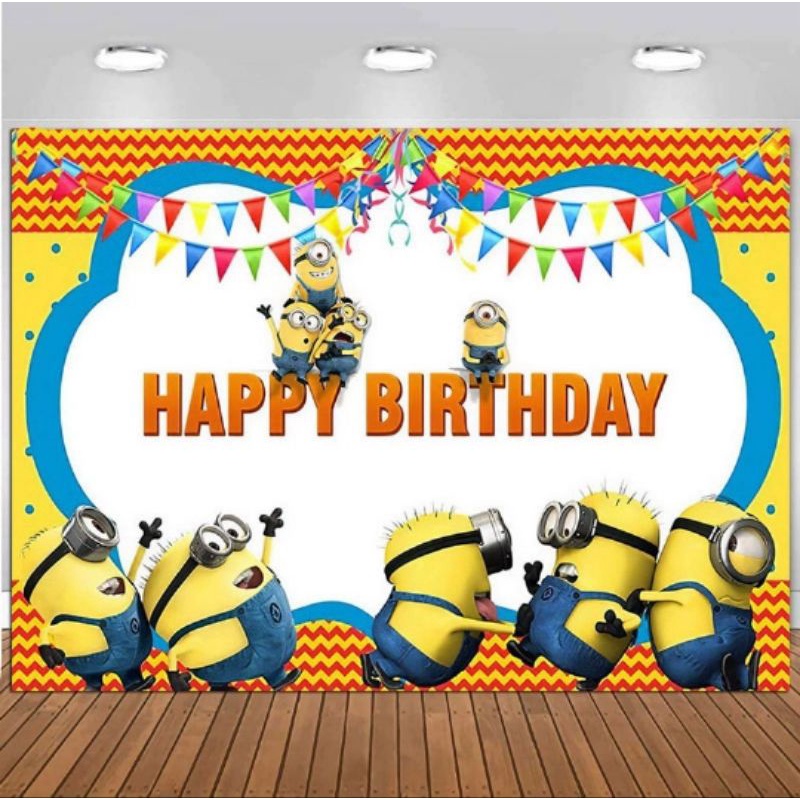 *FreeGift🇲🇾 Ready Stock 180cm x 120cm 🎂Minions🎂Party Theme Background ...