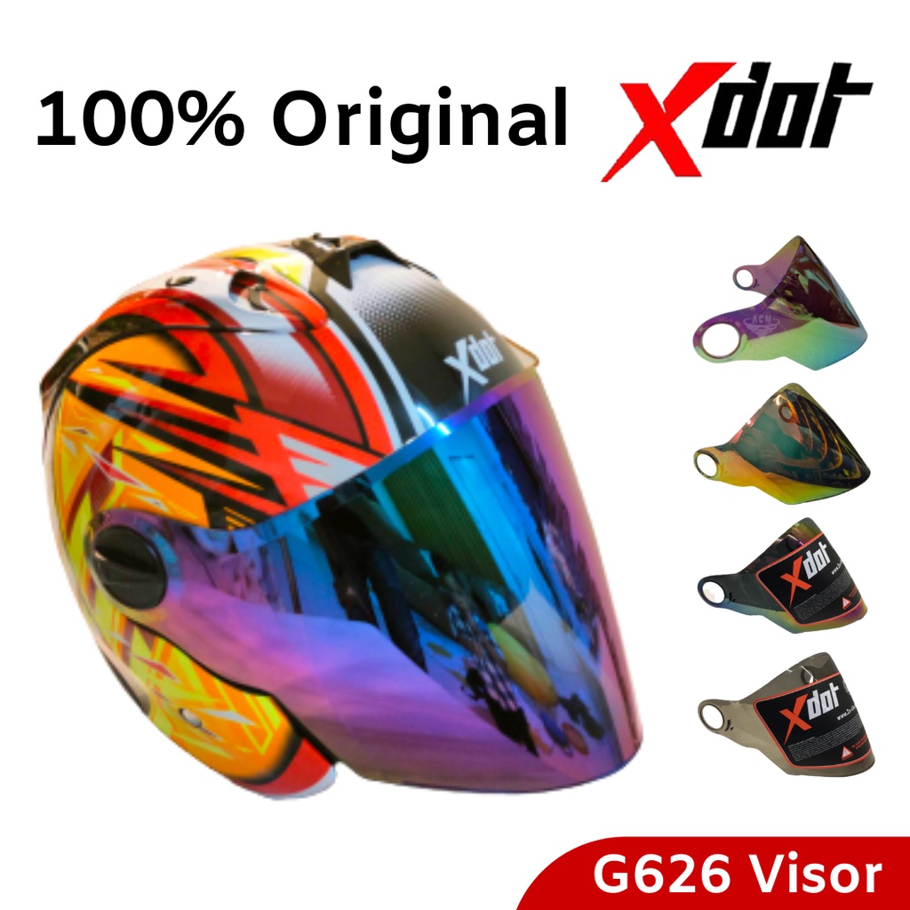 XDOT Big Hole G626 Helmet Visor Motorcycle Visor Motor X Dot 626 Tinted Rainbow Smoke Crystal
