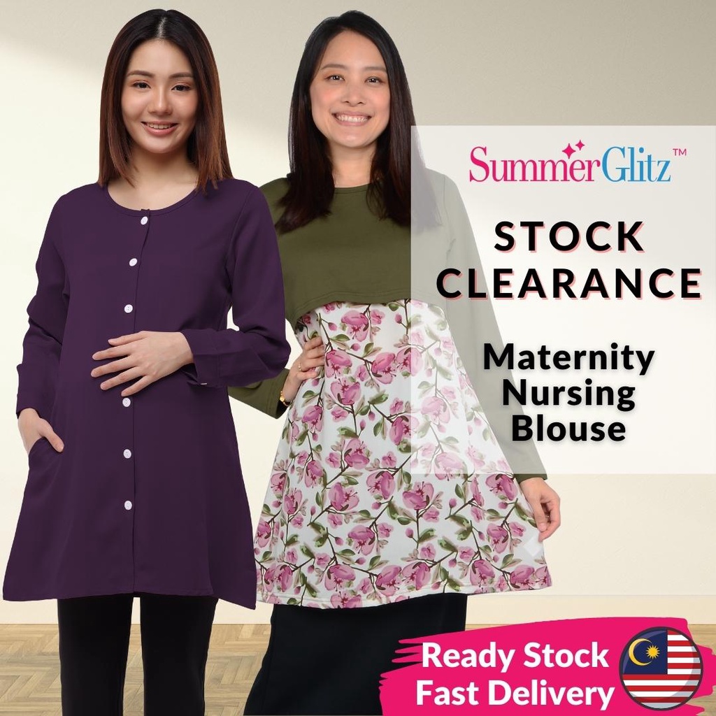 Summerglitz Maternity And Nursing Floral Long Dress Pregnant Women Ibu Baju Mengandung Menyusu 0910