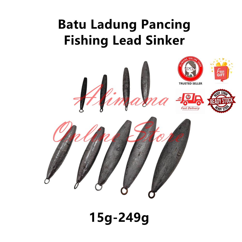 Long Shape Lead Fishing Sinker WLS Batu Ladung Pancing Trolling Fishing  Weights For Bass Fishing accessories
