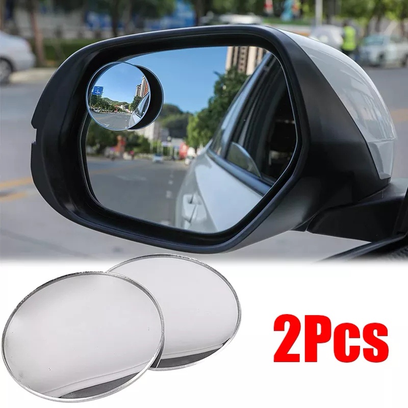 2Pcs 360 Degree Adjustable HD Blind Spot Mirror Car Rearview Convex ...