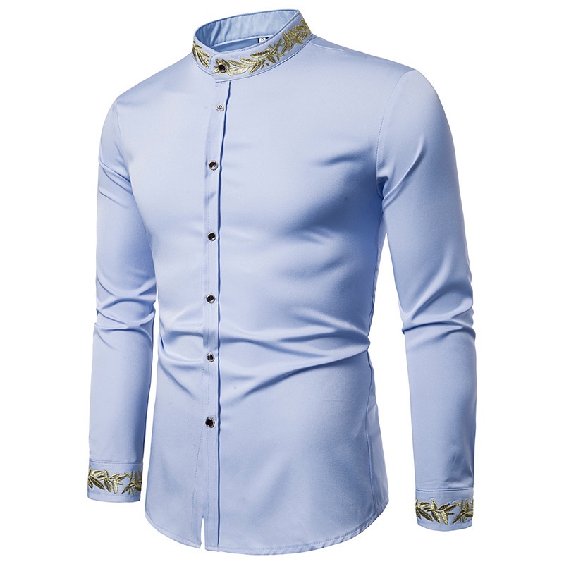 slim fit dress slacks Printed Long Sleeve Casual Shirt main image 1