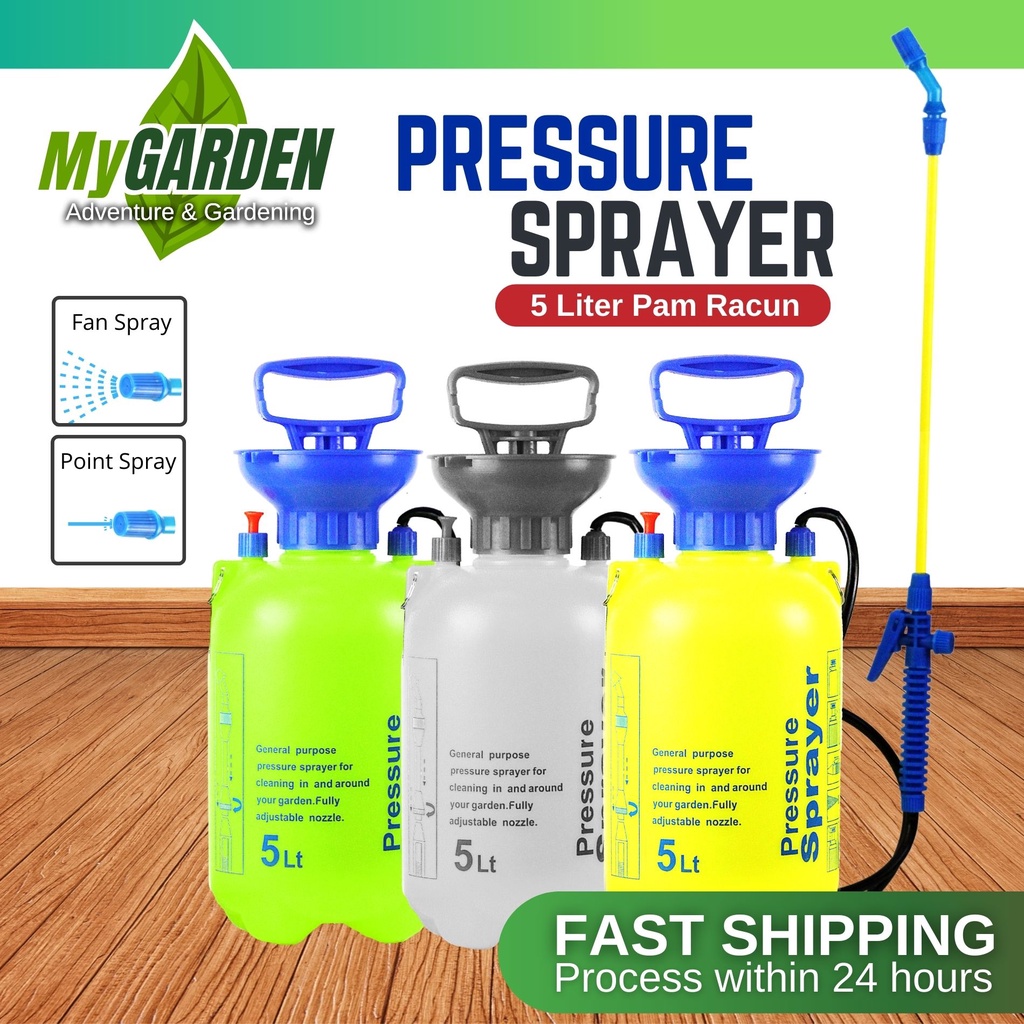 MYGARDEN 5 Litre Garden Pressure Sprayer Plastic Pesticide Control Lawn ...