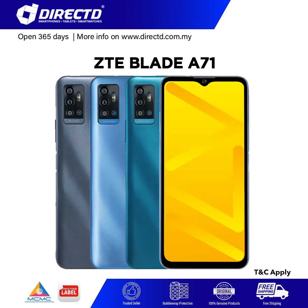 Zte Blade A71battery 4000mahfingerprint 3gb Ram64gb Rom Shopee Malaysia 0386