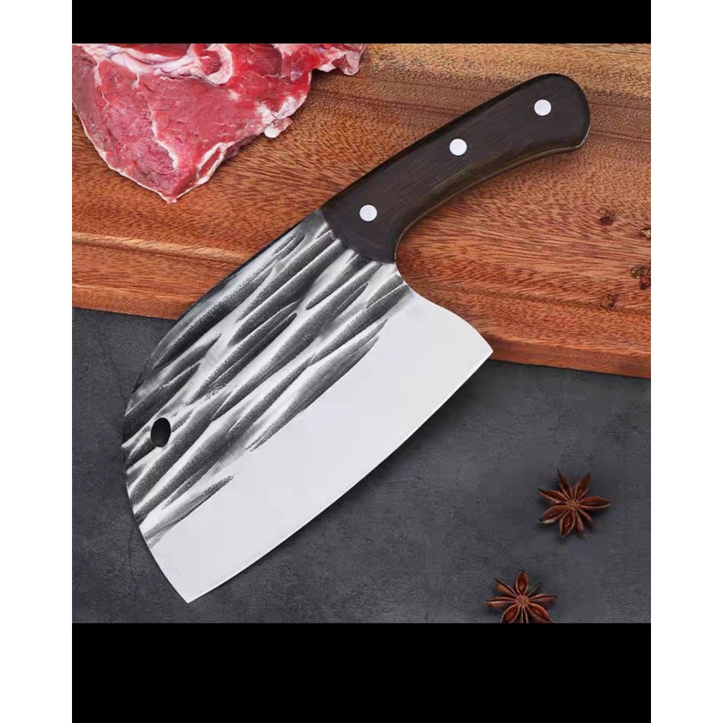 Stainless steel hammer pattern forged fish head knife vegetable cutter ...