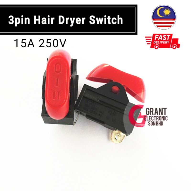 Hair Dryer Switch 15A 250V On Off Switch Suis Pengering Rambut | Shopee ...