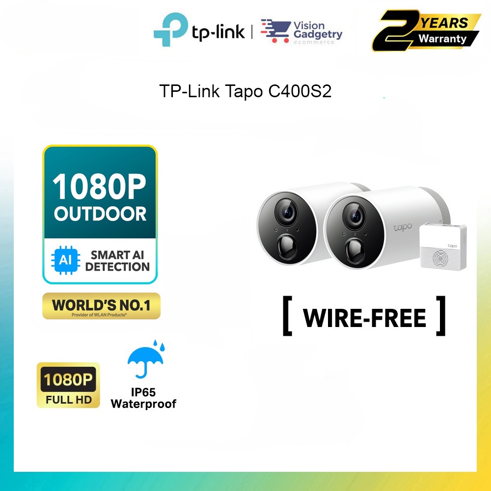 Tapo C420S2, Smart Wire-Free Security Camera System, 2-Camera System