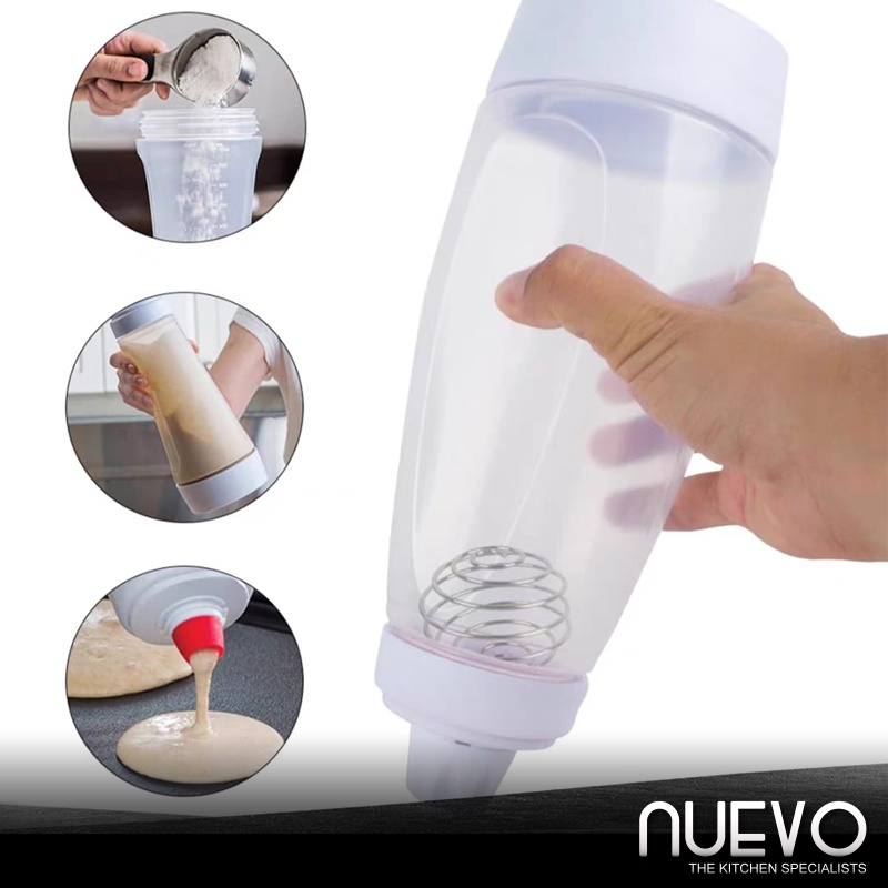Hand Mixing Bottle Waffle Pancake Batter Shaker Bottle Kitchen Tool