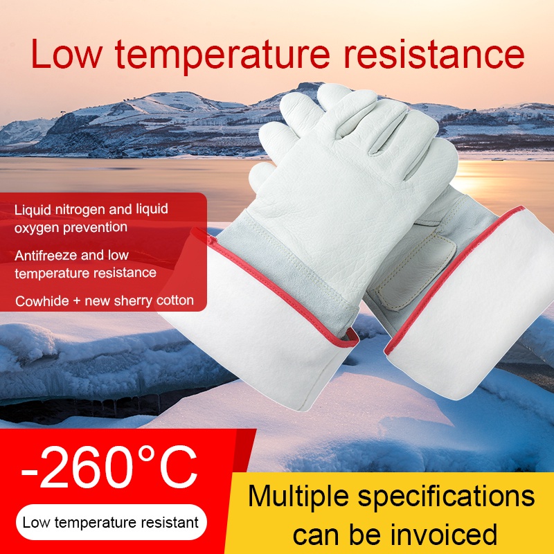 (1 Pair)260℃ Cryogenic Gloves Low Temperature Resistant Long Gloves