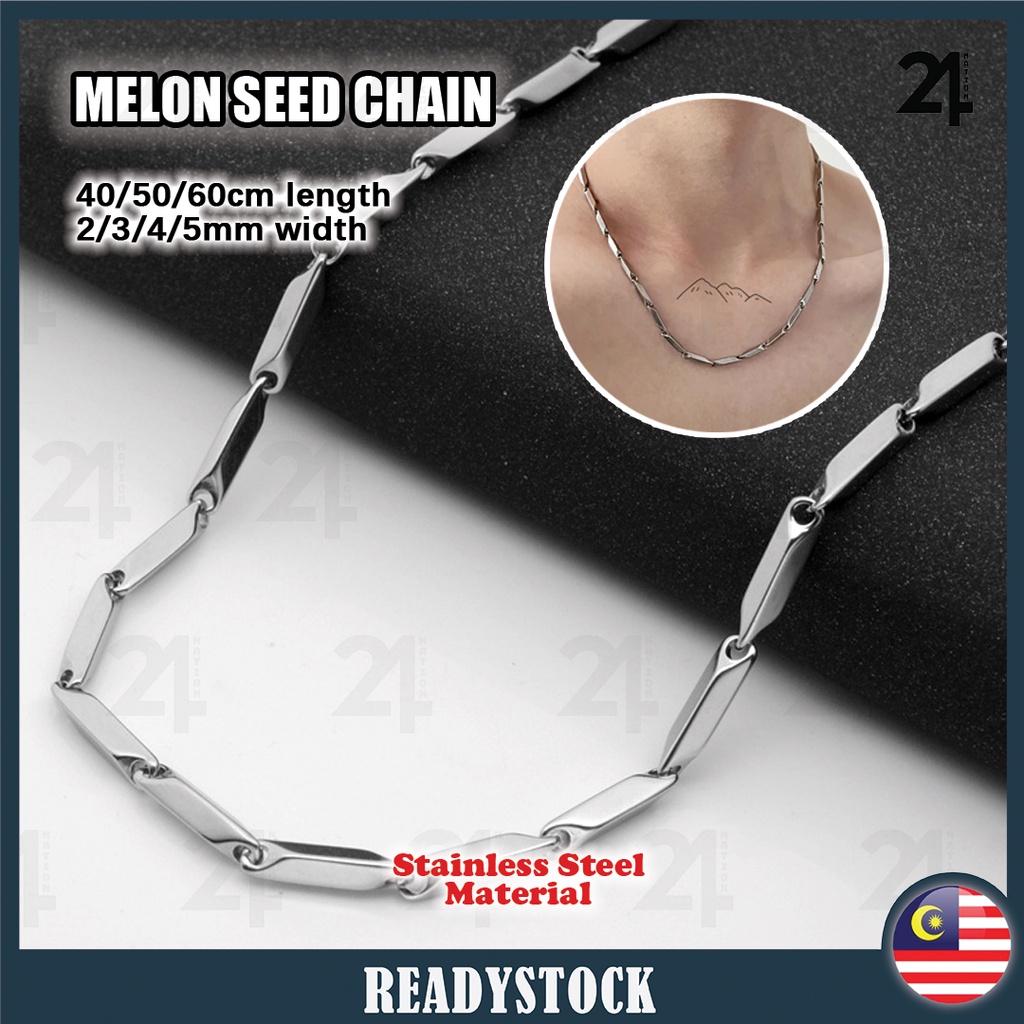 Melon Seed CHAIN NECKLACE Stainless Steel cool Men Woman hiphop Fashion