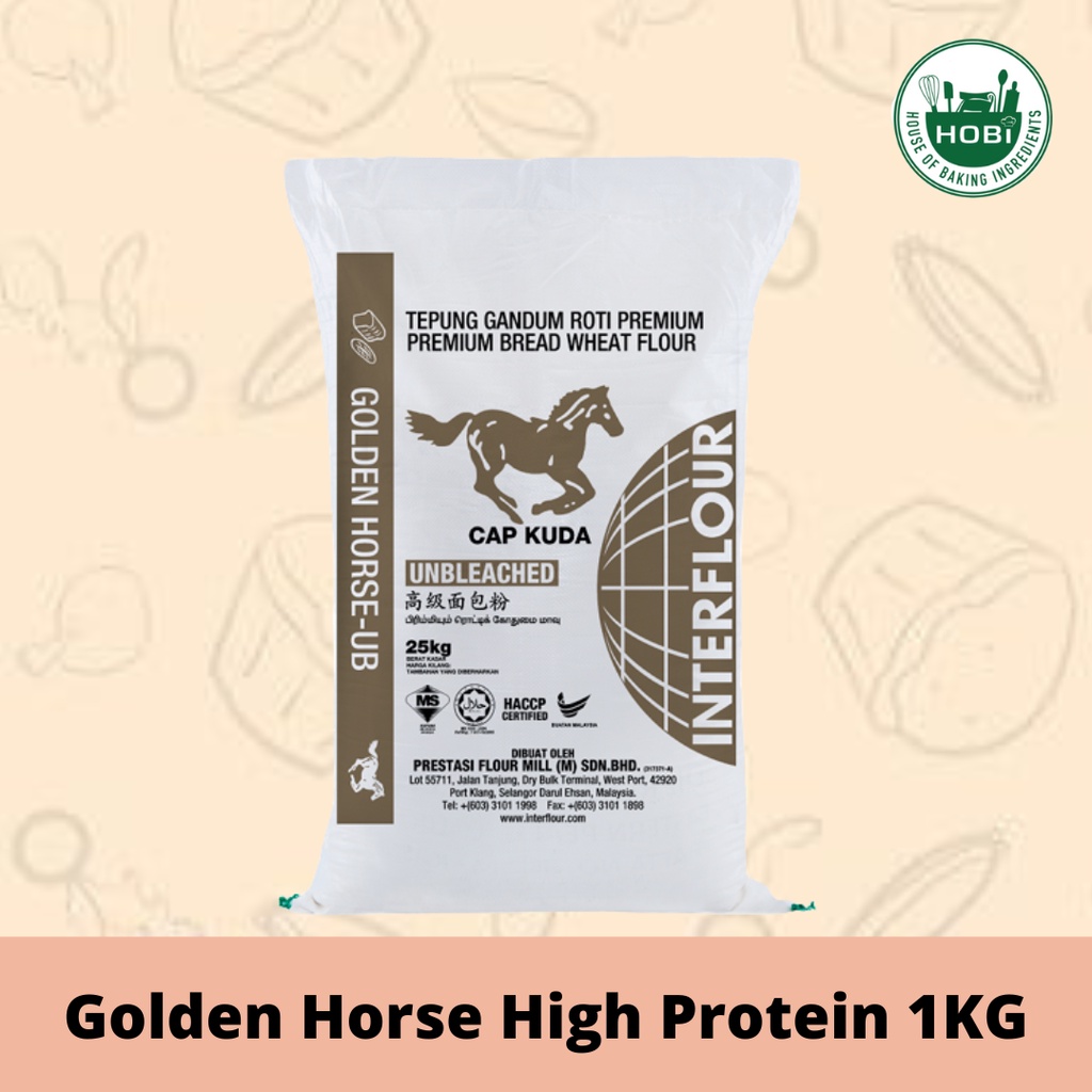 Golden Horse Unbleached High Protein Flour / Tepung Roti Protein Tinggi