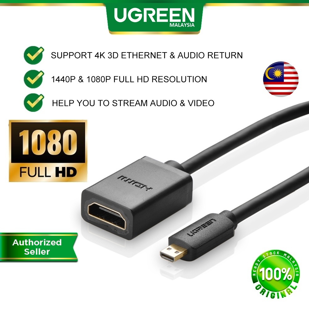 UGREEN Micro HDMI to HDMI Cable Male to Female with Type D to