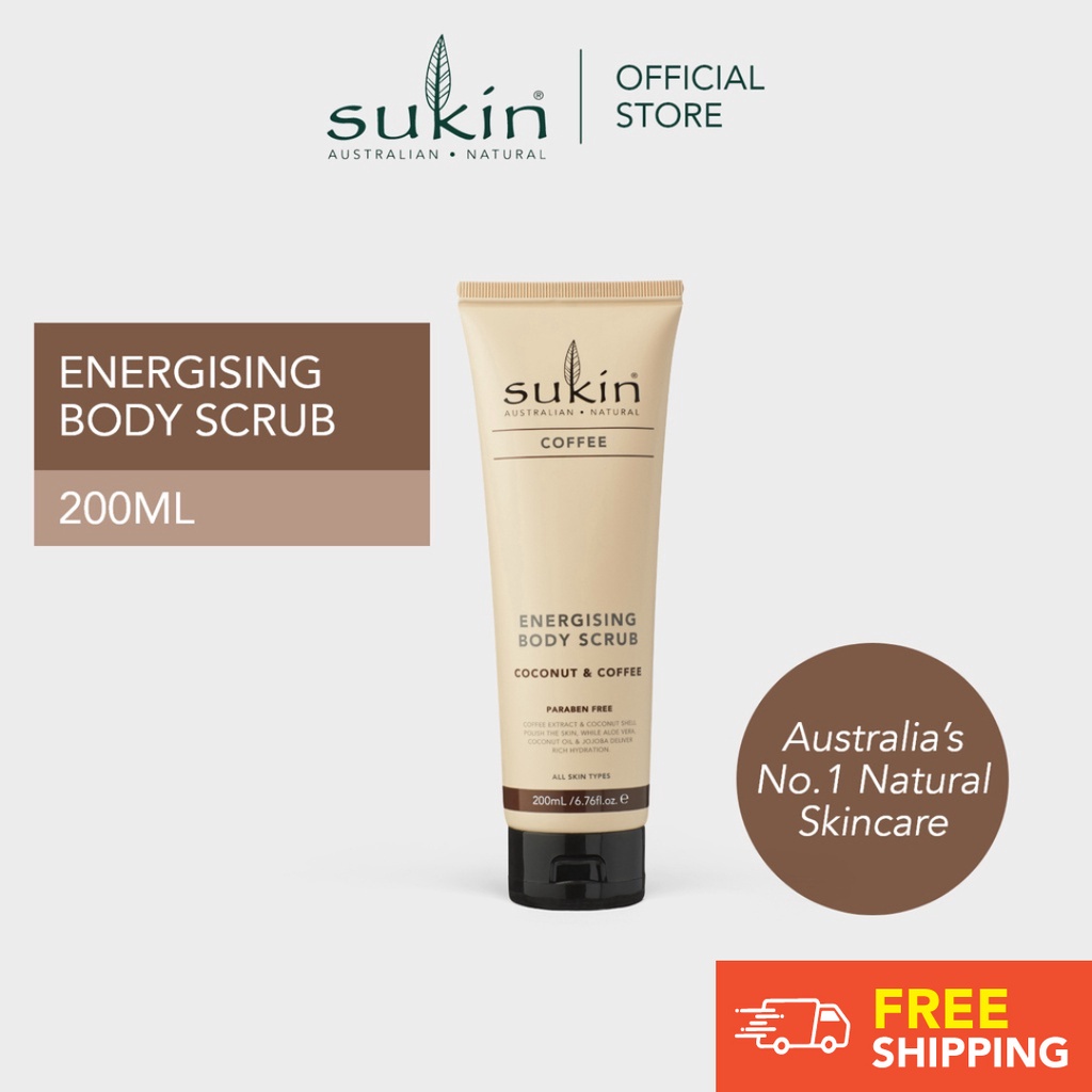 Sukin Energising Body Scrub Coffee & Coconut (200ml) Shopee Malaysia