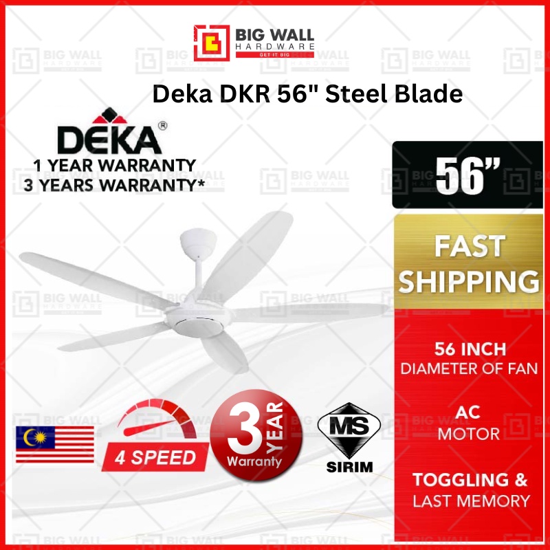 Deka 56 Inch AC Motor 4 Speeds Ceiling Fan DKR 56 / 42 Inch DKR 42 with ...