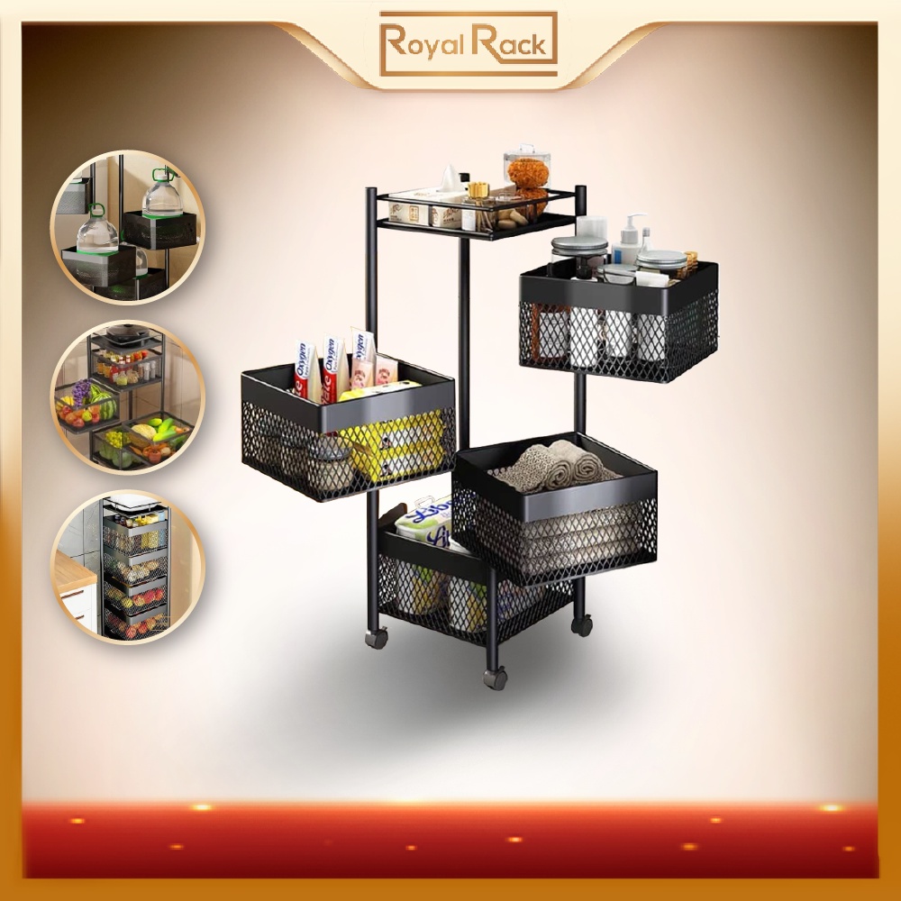 RoyalRack Stainless Steel Rak Dapur Kitchen Rotating Rack Vegetable ...