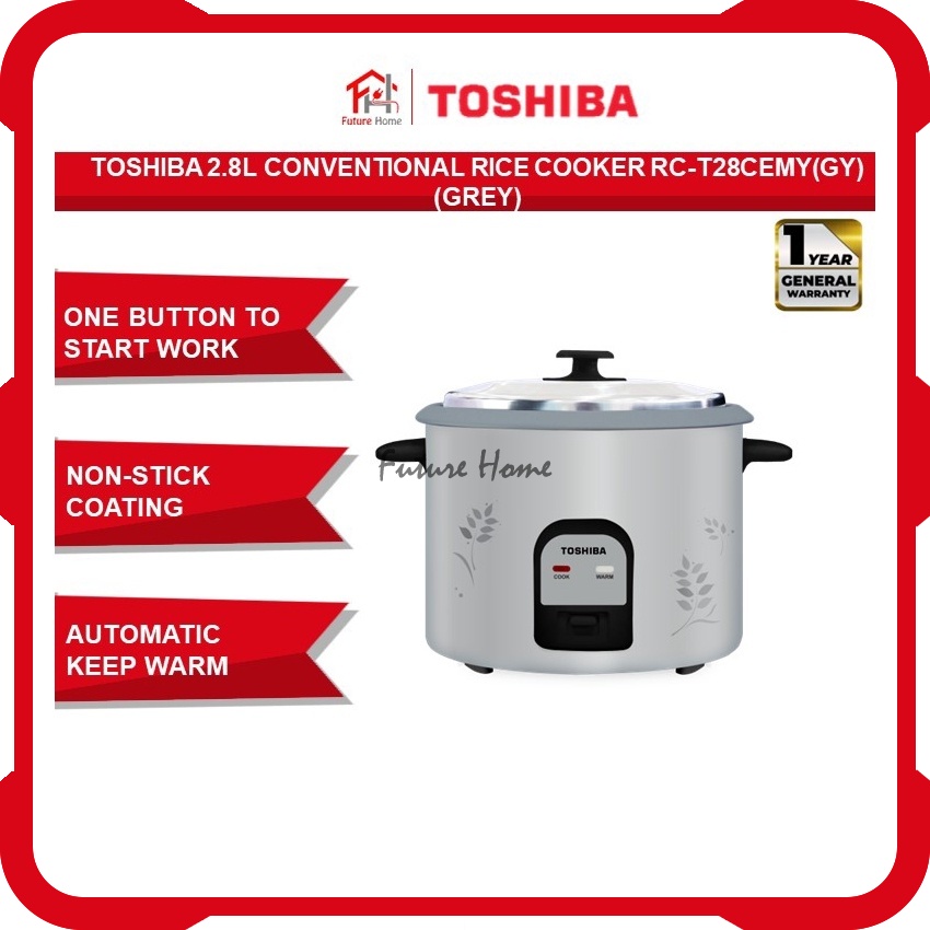 SAVE 3.0 Toshiba 2.8L Conventional Rice Cooker RC-T28CEMY(GY) (Grey ...