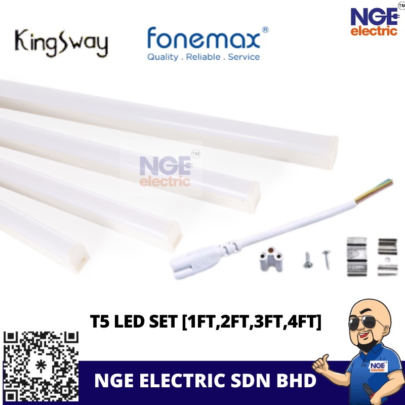 T5 LED Lampu Panjang T5 LED SET Square/Round - 1ft/2ft/3ft/4ft boleh ...