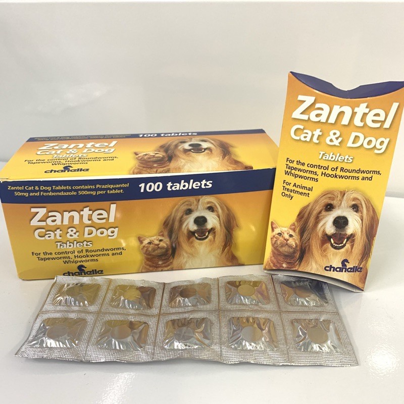 Zantel Deworm Tablets for Cat & Dog (1 Tablet) / Ubat Cacing Kucing