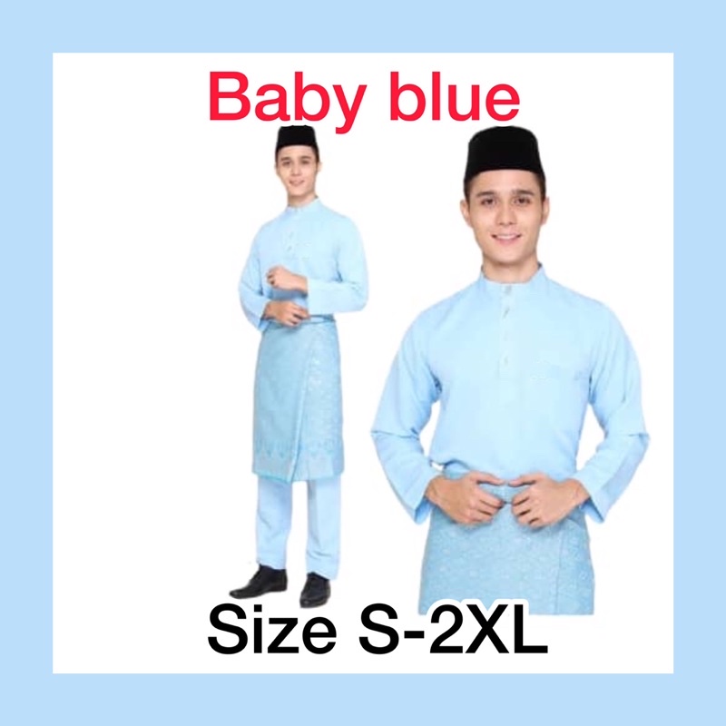 baju malayu warna baby blue Dewasa dwn budah 🇲🇾🇲🇾🤝🤝Size Sampai s-3XL🤝🤝 ...