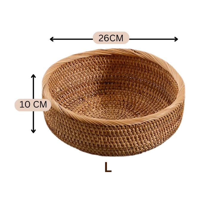 Aesthetic Rattan Storage Basket Bakul Hiasan Rotan Bulat Fruit Onion ...