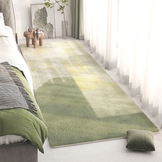 Plush Green Moss Carpet Irregular Shape Water Absorption Blanket Office