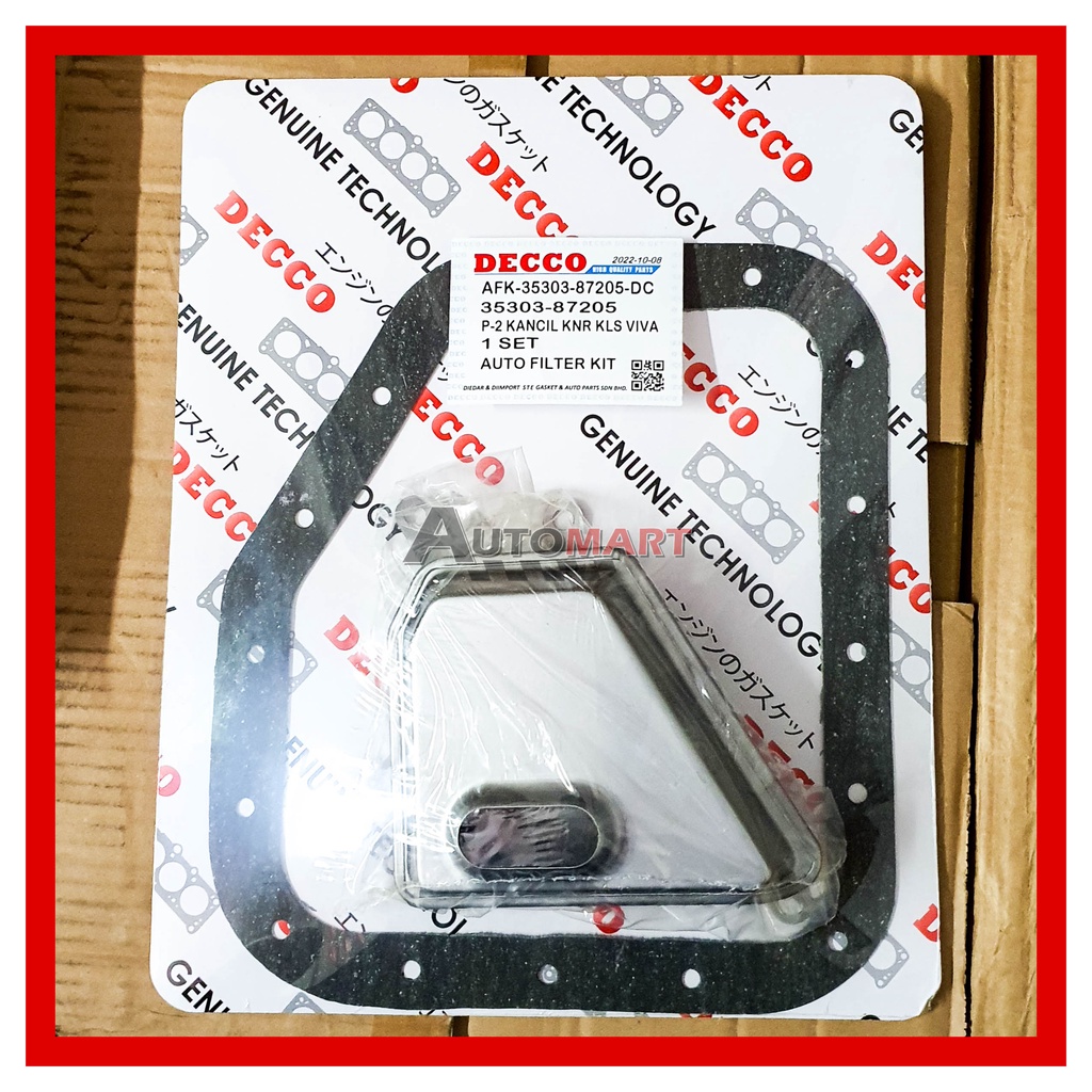 DECCO AUTO TRANSMISSION FILTER KIT 3530387205 PERODUA KANCIL KELISA