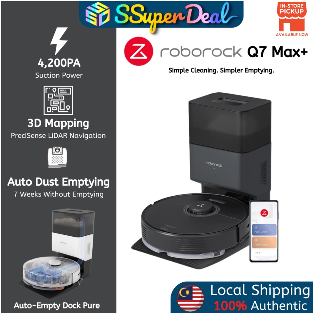 Roborock Q7 Max Robot Vacuum 4200 Pa Sution Power 3D Mapping LDS Smart Home  ,Upgrade of S5 Max Robot Vacuum Cleaner