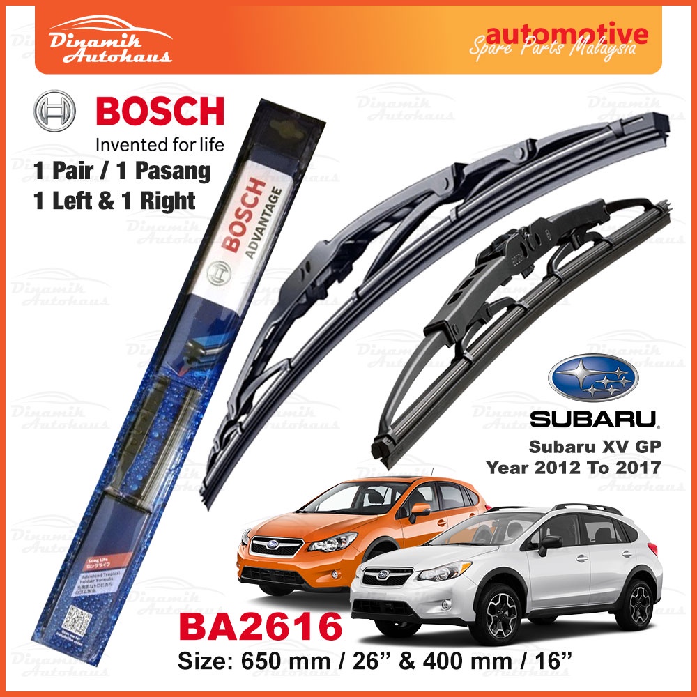 Subaru XV GP Year 2012 To 2017 Front Windscreen Wiper Size 26 & 16 (1 ...