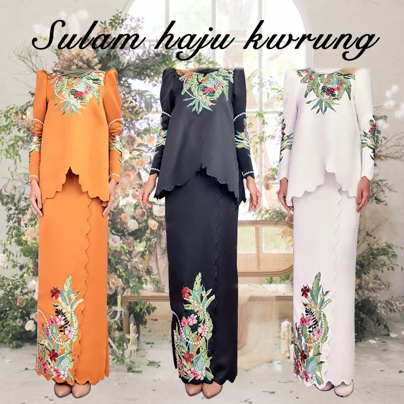 BAJU KURUNG SULAM EMBROIDERY BAJU RAYA 2025 KURUNG SELESA DIPAKAI SOFT ...